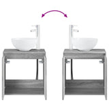 Set di mobili per il bagno 4 pcs Sonoma grigio