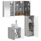 Set di mobili per il bagno 4 pcs Sonoma grigio