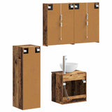 Set di mobili per il bagno 4 pcs Legno antico