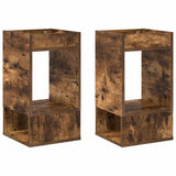 Tavolino 2 pcs Rovere fumé 30 x 30 x 56 cm Legno truciolato