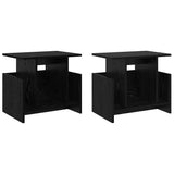 Supporto TV 2 pcs Rovere Nero 50 x 35 x 45 cm Legno truciolato