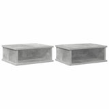Comodino 2 pcs Grigio cemento 40 x 31 x 15 cm Legno truciolato