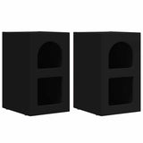 Comodino ELST 2 pz Nero 29,5 x 33,5 x 50 cm Legno truciolato