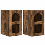 Comodino 2 pcs Rovere fumé 29,5 x 33,5 x 50 cm