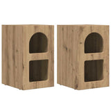 Comodino ELST 2 pz Rovere artigianale 29,5 x 33,5 x 50 cm