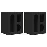 Comodino ELST 2 pz Nero 40 x 35 x 50 cm Legno truciolato