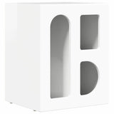 Comodino Bianco Lucido 40 x 35 x 50 cm Legno truciolato
