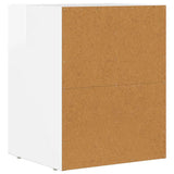 Comodino Bianco Lucido 40 x 35 x 50 cm Legno truciolato