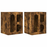 Comodino ELST 2 pz Rovere fumé 40 x 35 x 50 cm