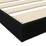 Struttura letto a terra Rovere Nero 80 x 200 cm