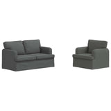 Set di divani 2 pcs Grigio scuro 144 x 80 x 85 cm Tessuto