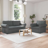 Set di divani 2 pcs Grigio scuro 175 x 82 x 80 cm Tessuto