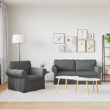 Set di divani 2 pcs Grigio scuro 175 x 82 x 80 cm Tessuto