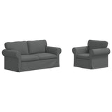 Set di divani 2 pcs Grigio scuro 175 x 82 x 80 cm Tessuto