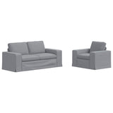 Divano 140cm 2 pcs Grigio chiaro Metallo