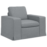 Divano 140cm 2 pcs Grigio chiaro Metallo