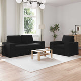 Set di divani 2 pcs Nero 182 x 80 x 82 cm Tessuto