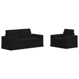 Set di divani 2 pcs Nero 182 x 80 x 82 cm Tessuto
