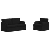 Set di divani 2 pcs Nero 162 x 80 x 85 cm Tessuto