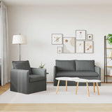 Set di divani 2 pcs Grigio Scuro 156 x 82 x 85 cm Tessuto