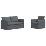 Set di divani 2 pcs Grigio Scuro 156 x 82 x 85 cm Tessuto