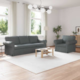 Set di divani 2 pcs Grigio scuro 215 x 82 x 80 cm Tessuto