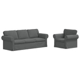 Set di divani 2 pcs Grigio scuro 215 x 82 x 80 cm Tessuto