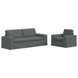 Set di divani 2 pcs Grigio scuro 222 x 80 x 82 cm Tessuto