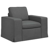 Set di divani 2 pcs Grigio scuro 222 x 80 x 82 cm Tessuto
