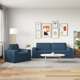 Set di divani 2 pcs Blu 222 x 80 x 82 cm Tessuto