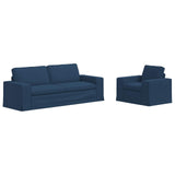 Set di divani 2 pcs Blu 222 x 80 x 82 cm Tessuto