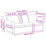 Divano Blu 215 x 82 x 80 cm Tessuto
