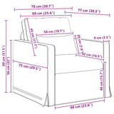 Divano Grigio chiaro 78 x 78 x 80 cm Tessuto