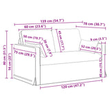 Divano Grigio chiaro 139 x 78 x 80 cm Tessuto