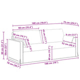 Divano Blu 198 x 78 x 80 cm Tessuto