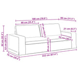 Divano Verde Scuro 222 x 80 x 82 cm Tessuto