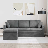 Divano Grigio scuro 198 x 134 x 80 cm Velluto
