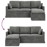 Divano Grigio scuro 198 x 134 x 80 cm Velluto