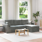 Divano Grigio scuro 228 x 134 x 80 cm Velluto