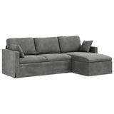 Divano Grigio scuro 228 x 134 x 80 cm Velluto
