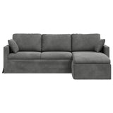 Divano Grigio scuro 228 x 134 x 80 cm Velluto