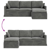 Divano Grigio scuro 228 x 134 x 80 cm Velluto
