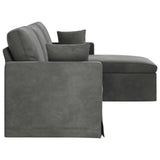 Divano Grigio scuro 228 x 134 x 80 cm Velluto