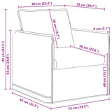Divano Blu 75 x 82 x 85 cm Tessuto