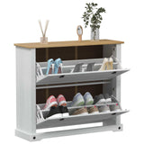 Mobile per scarpe Corona Bianco 99 x 32 x 85 cm Pino massello