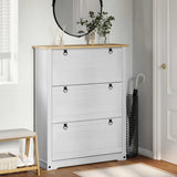 Mobile per scarpe Corona Bianco 99 x 32 x 122 cm Pino massello