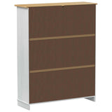 Mobile per scarpe Corona Bianco 99 x 32 x 122 cm Pino massello