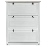 Mobile per scarpe Corona Bianco 99 x 32 x 122 cm Pino massello