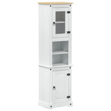 Mobile da Bagno con porta Bianco 50 x 40 x 185 cm Pino massello