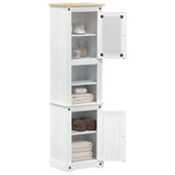 Mobile da Bagno con porta Bianco 50 x 40 x 185 cm Pino massello